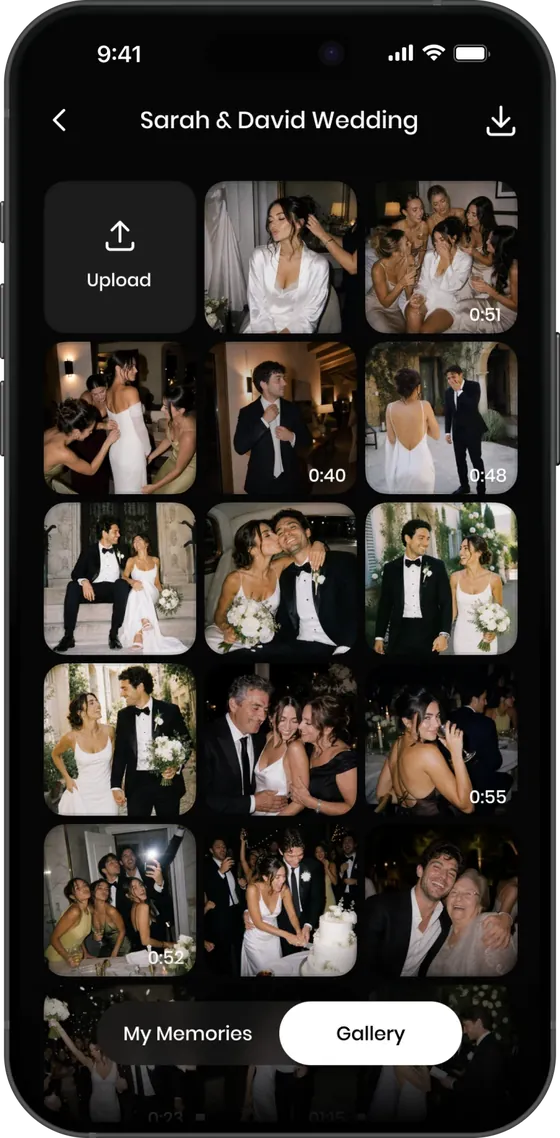 The shared album filling up with guests' photos